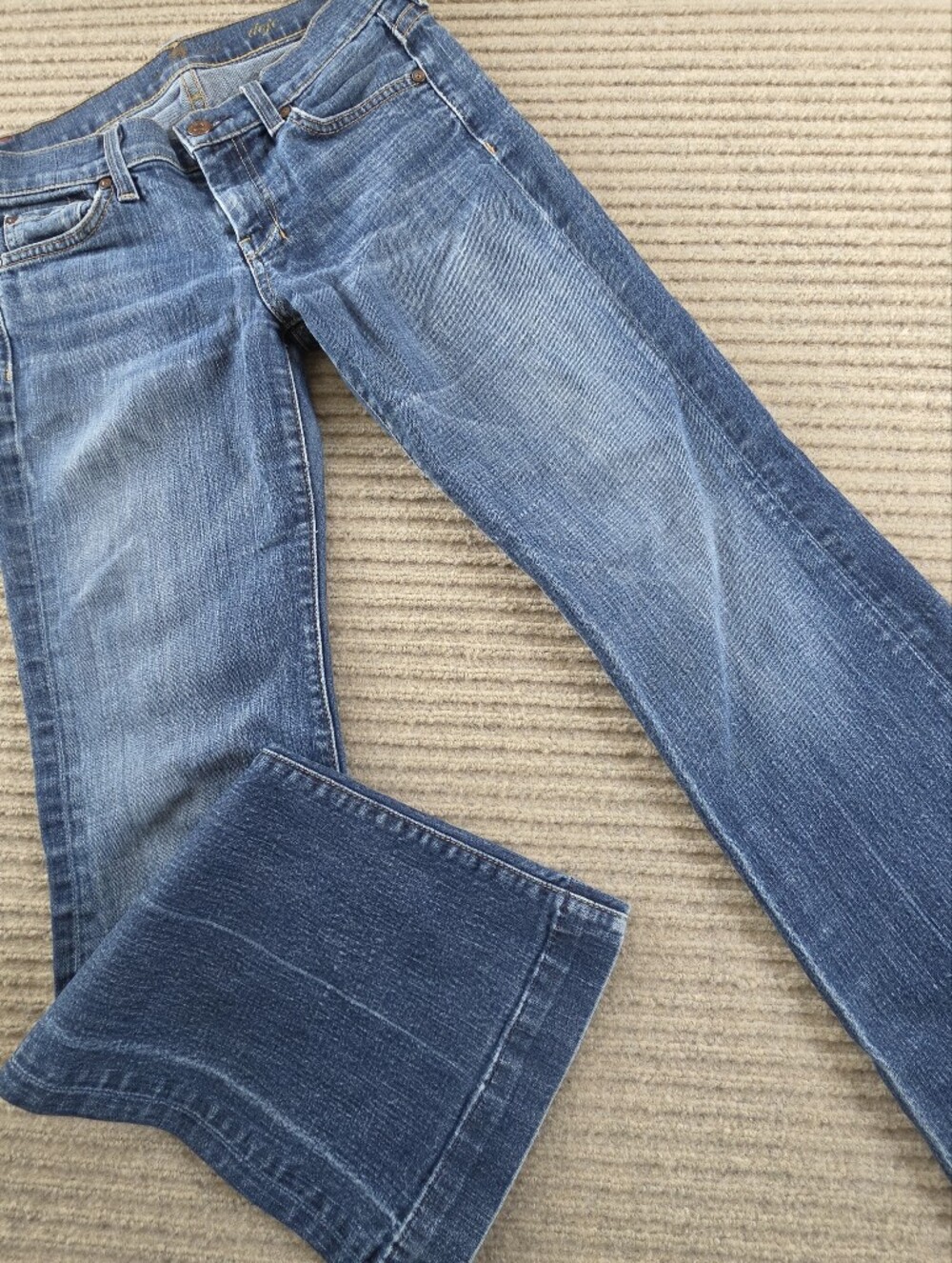 7 Seven For All Mankind Dojo Jeans Womens 26x31 Flare Boho Hippie Medium Wash